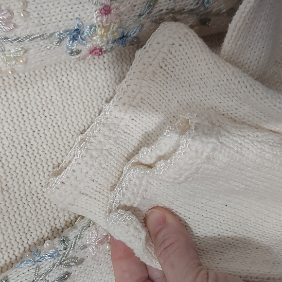 Carolyn Taylor cardigan sweater embroidery and beads vintage (InvW170) - Picture 9 of 11